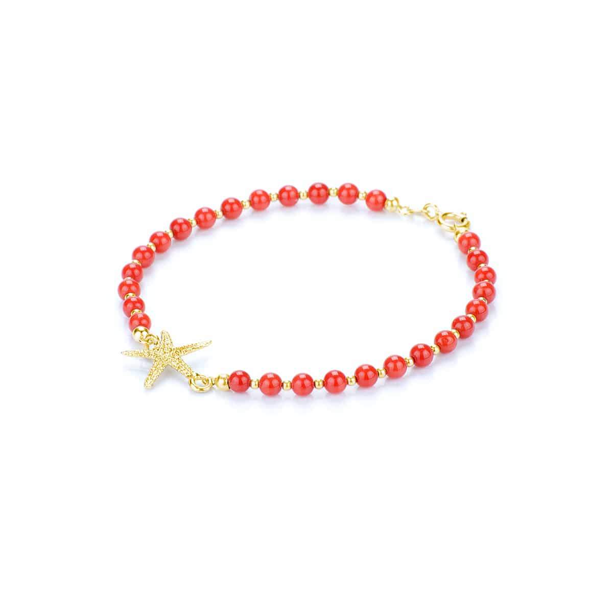 Bracciale Corallo Rosso con Stella Marina Circe I Gioielli Del Mare San Felice Circeo