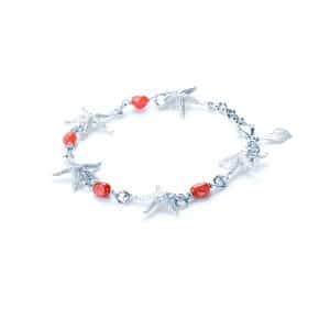 Bracciale Stelle Marine Circe e Corallo in Argento: Magia del Circeo
