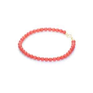 Bracciale Corallo Rosso a Pallini in Oro 18