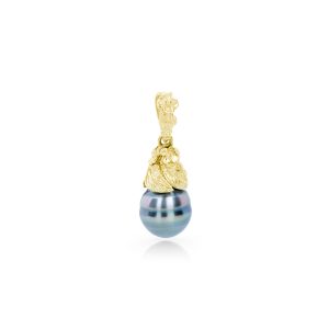 Ciondolo con Perla Argentea Australiana in Oro 18 kt