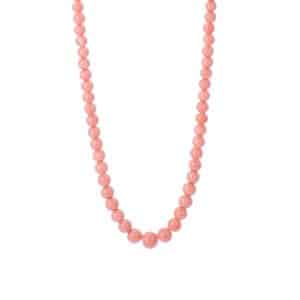 Collana a gradazione in Corallo Rosa Macao in Oro18 kt