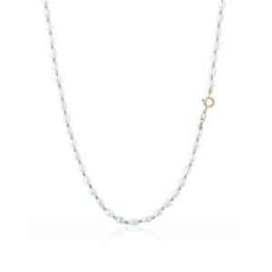 Collana di Perle Bianche a Chicco di Riso in Oro 18 kt