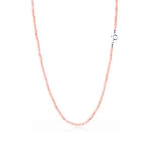 Collana Corallo Rosa da 3 mm e Argento