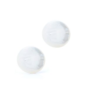 Orecchini Bottone Tondo di Madreperla da 25 mm con Clips in Oro 18 kt