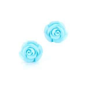 Orecchini Rosa Pasta Turchese in Argento