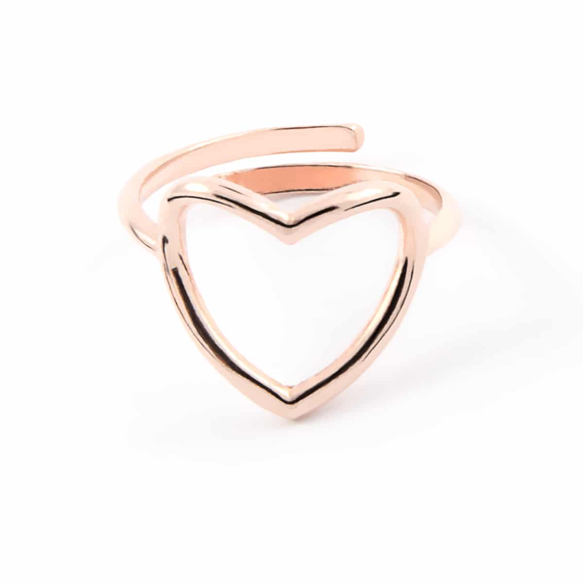 Anello Argento Rosato Cuore Traforato