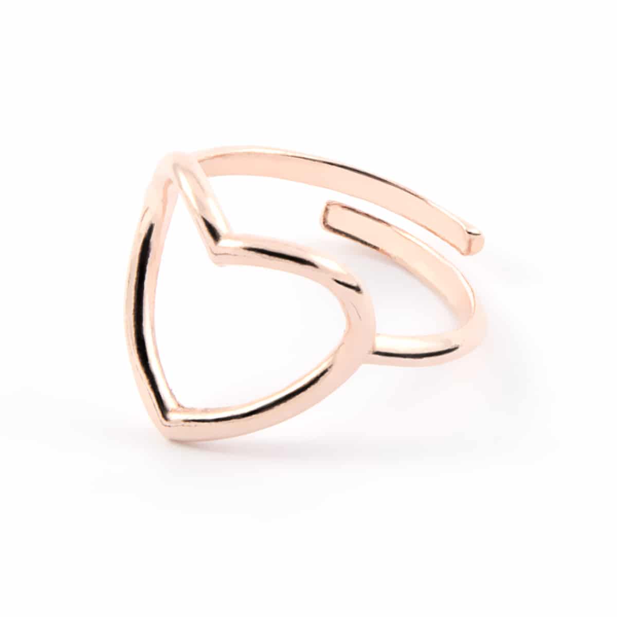 Anello Cuore Traforato in Argento Rosato - immagine 4