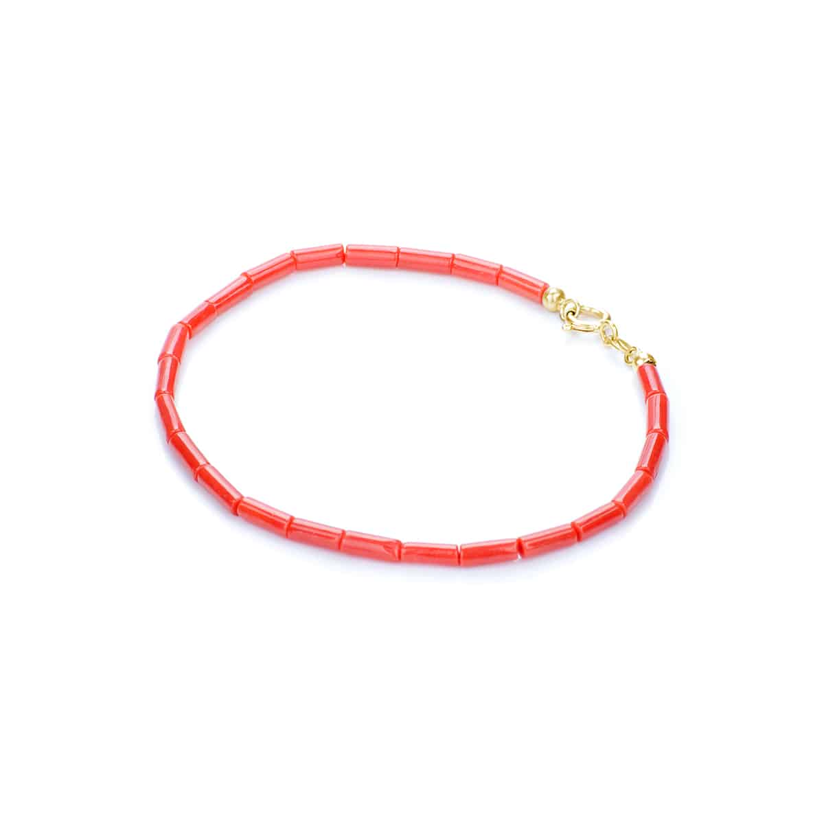 Bracciale Deep di Corallo Rosso del Meditrraneo con chiu. in Oro 18 kt