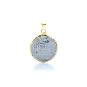 Ciondolo Moneta 100 Lire Minerva e Oro 18 kt