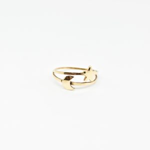 Anello Luna e Stella in Oro I Gioielli Del Mare