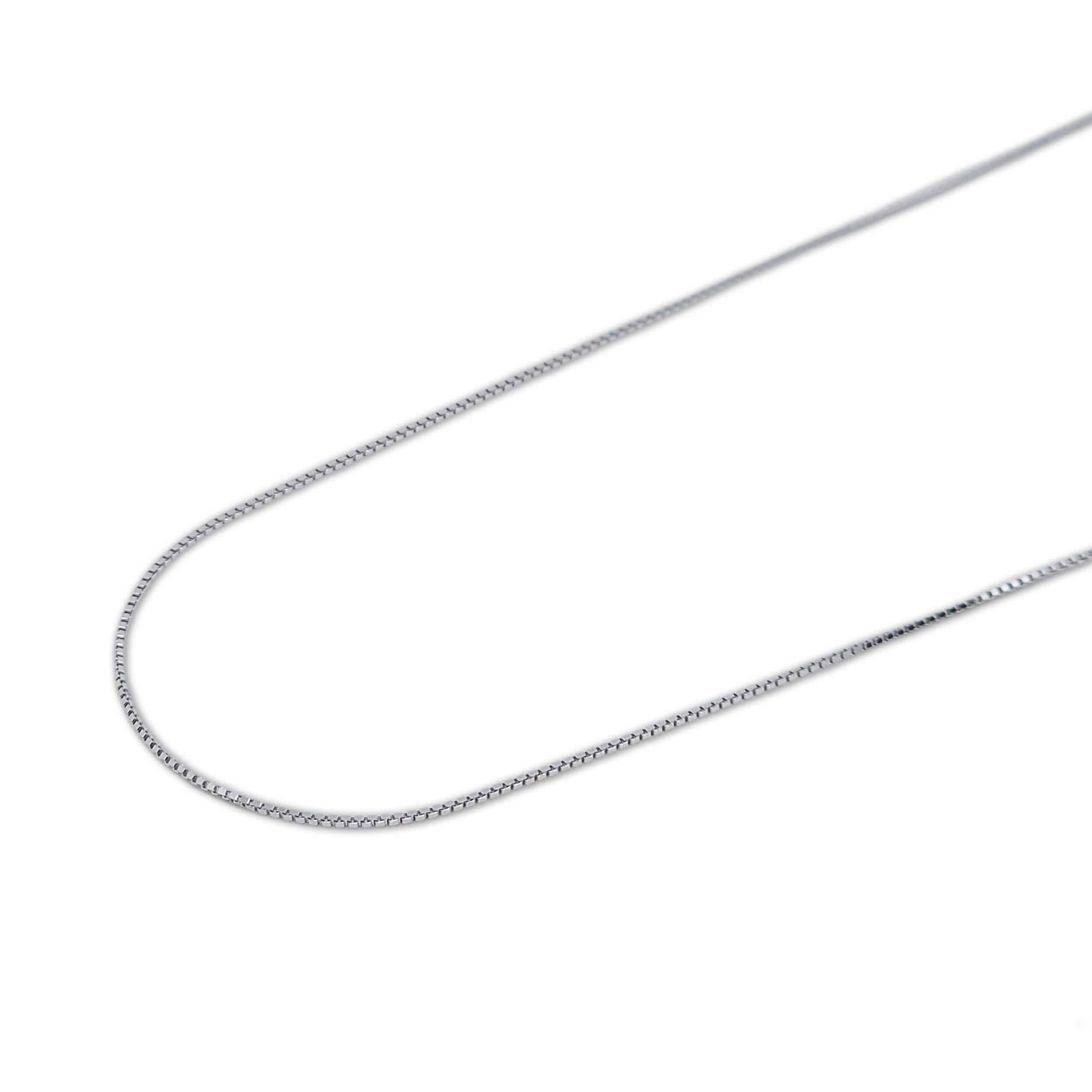 Catenina Maglia Box in Oro Bianco-1mm-18-kt-i-igoielli-del-mare-1