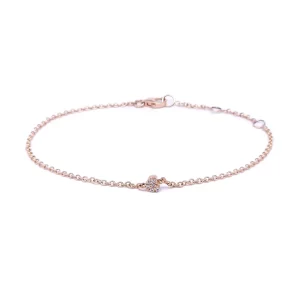 Bracciale Cuore con Diamanti in Oro