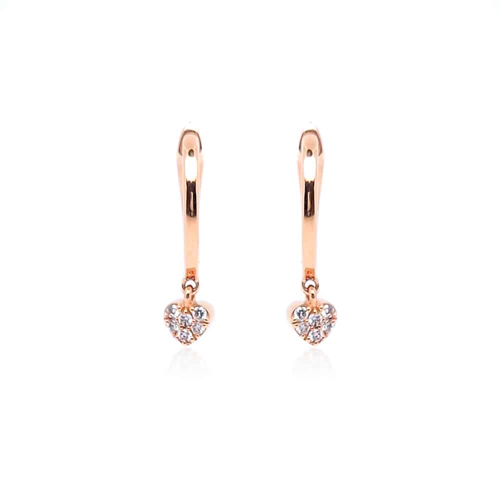 Orecchini Cuore con Diamanti in Oro