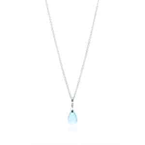 Collana Goccia Topazio Azzurro