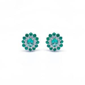 Orecchini Napea con Smeraldi e Diamanti