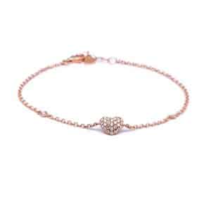 Bracciale Cuore Love con Pavè di Diamanti