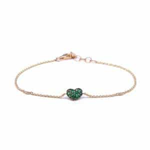 Bracciale Pave' Heart Tsavorite