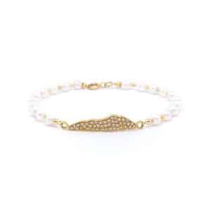Bracciale Profilo Divino Pavé con Perle