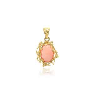 Ciondolo con Corallo Rosa in Oro