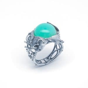 Anello Eco con Crisoprasio in Oro