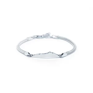 Bracciale Snake Profilo Divino in Argento 925 con maglia Snake flessibile e Profilo Divino lucido a specchio, Collezione Profilo Divino.