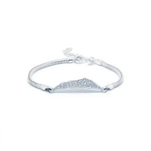 Bracciale Snake Profilo Divino in argento 925, maglia flessibile con pavé di cubic zirconia bianchi, Collezione Profilo Divino.