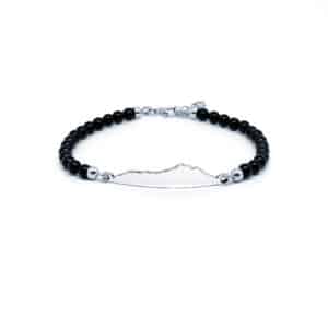 Bracciale Profilo Divino Onice Nero in Argento 925, con palline da 4 mm in onice nero naturale lucido, Collezione Profilo Divino.