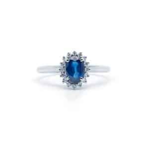 Anello Zaffiro con Diamanti
