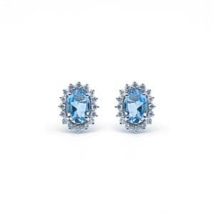 Orecchini Acquamarina con Diamanti