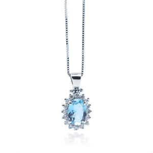 Collana Acquamarina con Diamanti