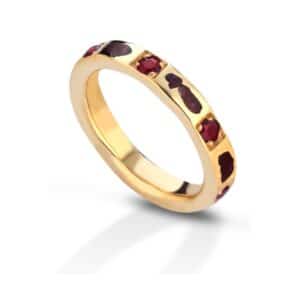 Anello Fede Eoliana Lusso con Rubini in Oro